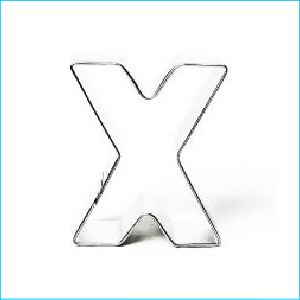 Cookie Cutter Alphabet Letter X 3"