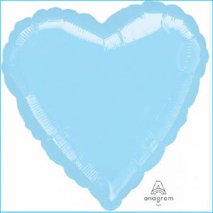 Foil 45cm Heart Metallic Pastel Blue