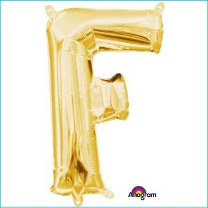 Airfill Letter F Gold Foil 40cm