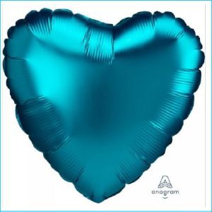 Foil 45cm Heart Satin Aqua