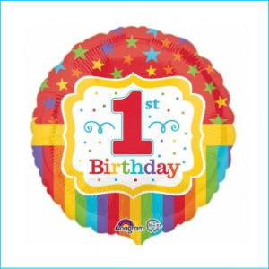 Foil 1st Birthday Rainbow & Stars 45cm