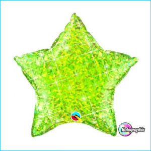 Foil 45cm Star Holographic Lime