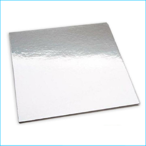 Cake Cardboard Square Silver 5"