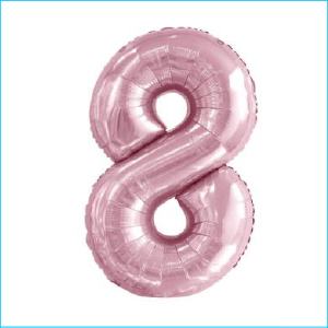 Foil 86cm Pink Pastel Number 8 Meteor