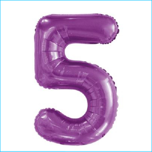 Foil 86cm Purple Number 5 Meteor