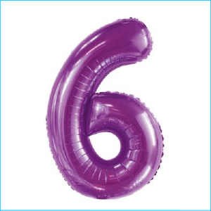 Foil 86cm Purple Number 6 Meteor