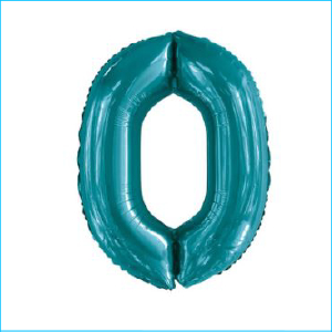 Foil 86cm Teal Number 0 Meteor