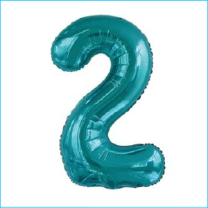 Foil 86cm Teal Number 2 Meteor