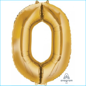 Foil 86cm Gold Number 0