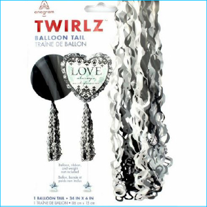 Balloon Tail Elegant Black White Pack 1