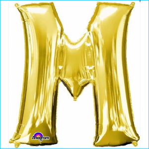 Airfill Letter M Gold Foil 40cm