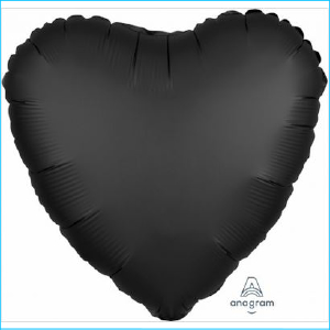 Foil 45cm Heart Satin Black