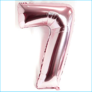 Foil 100cm Light Pink Number 7 PRT