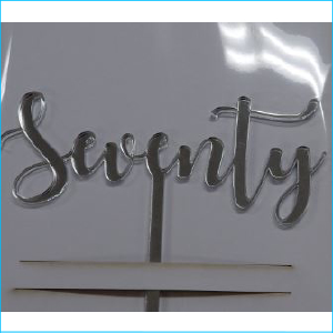 Cake Topper Seventy Silver