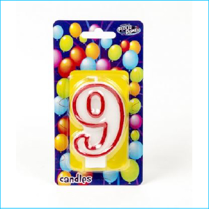 Candle Red Number 9
