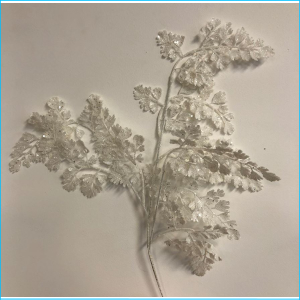 Spray Maidenhair White Glitter 65cm