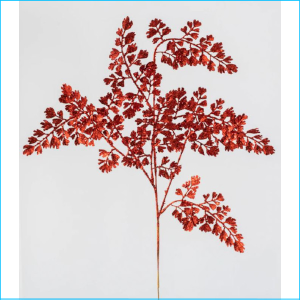 Spray Maidenhair Red Glitter 65cm