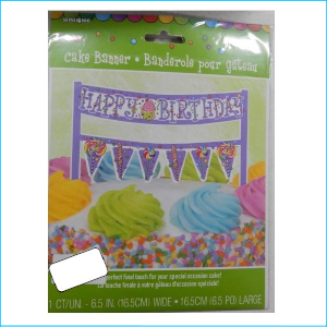 Cake Topper Banner Happy Birthday Cupcak