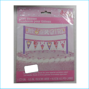 Cake Topper Banner It's a Girl Pink