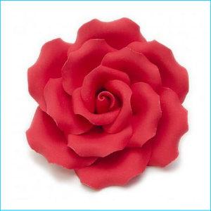 Sugar Flower Single Rose Red Large