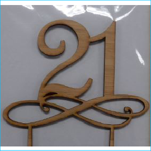 Cake Topper Bamboo Number 21