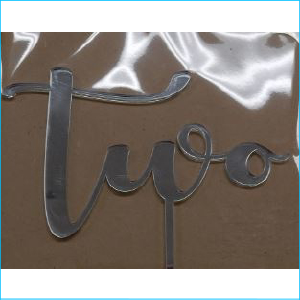 Cake Topper Two Silver