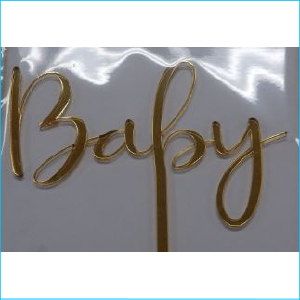 Cake Topper Baby Gold
