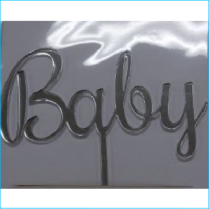 Cake Topper Baby Silver