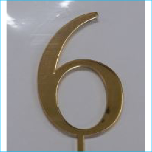 Cake Topper Gold Number 6