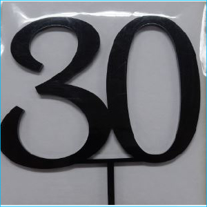 Cake Topper Black Number 30