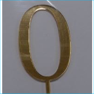 Cake Topper Gold Number 0