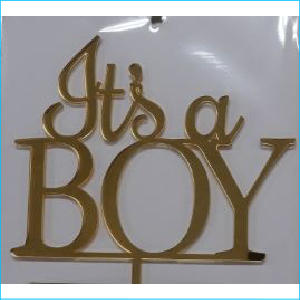 Cake Topper It's a Boy Gold