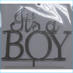 Cake Topper It's a Boy Silver