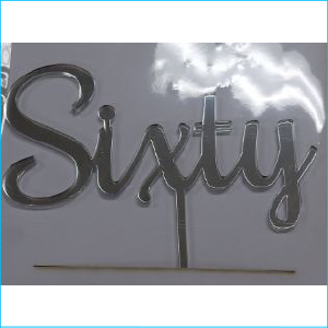 Cake Topper Sixty Silver