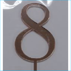 Cake Topper Rose Gold Number 8
