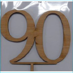 Cake Topper Bamboo Number 90 Style A