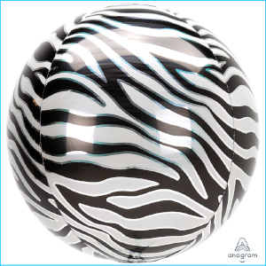 Foil Orbz Animal Print Zebra 40cm