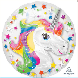 Foil Bubble Unicorn Rainbow 51cm