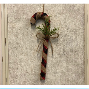 Candy Cane Gingham Red Black 30cm