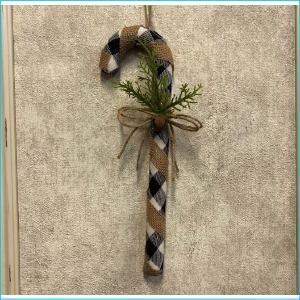 Candy Cane Gingham White Black 30cm