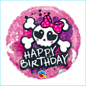Foil Happy Birthday Skull & Bones 45cm