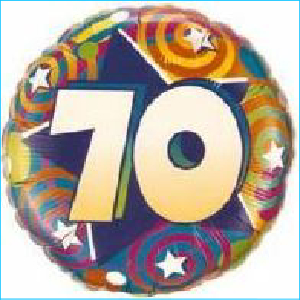 Foil 70th Birthday Stars & Swirls 45cm