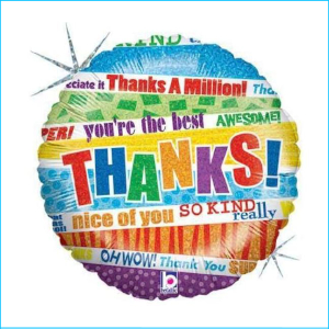 Foil Thank You Lots of Thanks 45cm