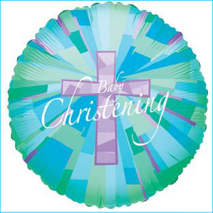Foil Christening Baby Blue 45cm