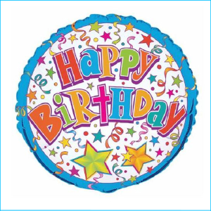 Foil 45cm Happy Birthday Stars & Swirls