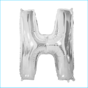 Foil 86cm Silver Letter H Meteor
