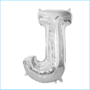 Foil 86cm Silver Letter J Meteor