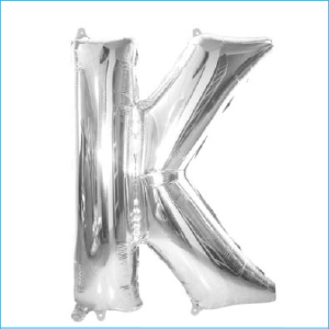 Foil 86cm Silver Letter K Meteor