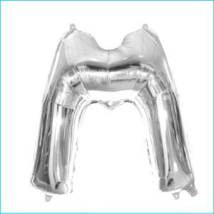 Foil 86cm Silver Letter M Meteor