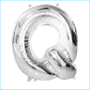Foil 86cm Silver Letter Q Meteor